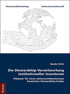cover image of Die Stewardship-Verantwortung institutioneller Investoren